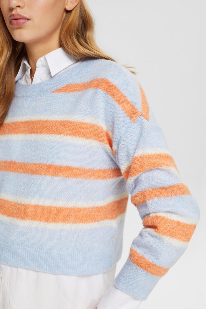 Striped knitted jumper, PASTEL BLUE, detail image number 2