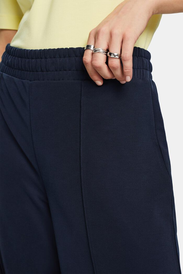 Permanent Crease Wide Leg Pull-On Pants, NAVY, detail image number 4