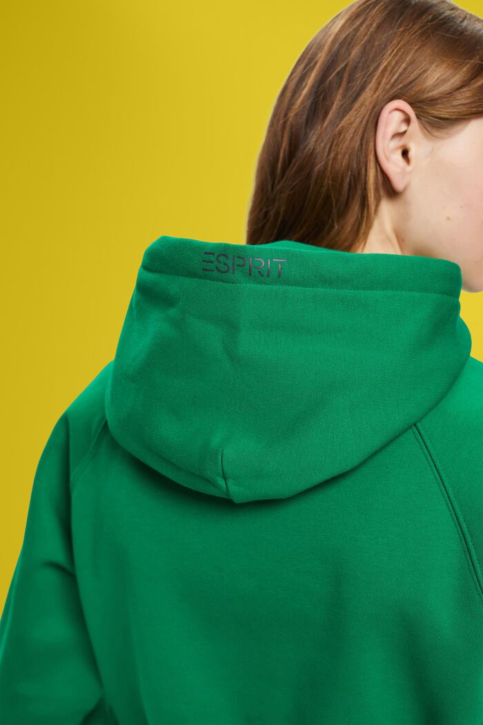 Cropped hoodie with dolphin logo, GREEN, detail image number 4