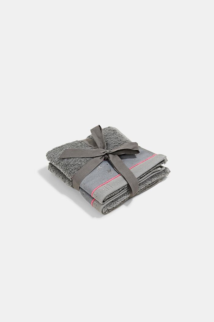 Towels with a star border, ANTHRACITE, overview