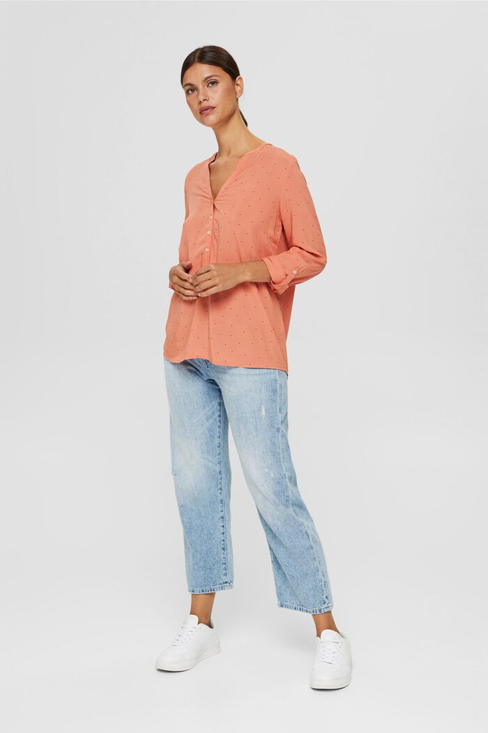 Henley blouse made of LENZING™ ECOVERO™, BLUSH, detail image number 1