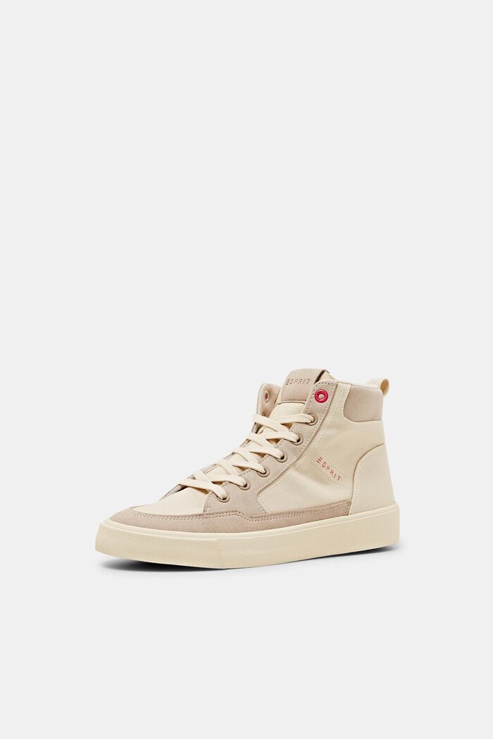 Two-coloured high top trainers, BEIGE, detail image number 2