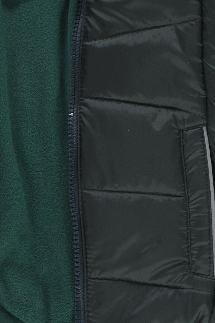 Quilted jacket with contrasting fleece lining, DARK GREEN, detail image number 2