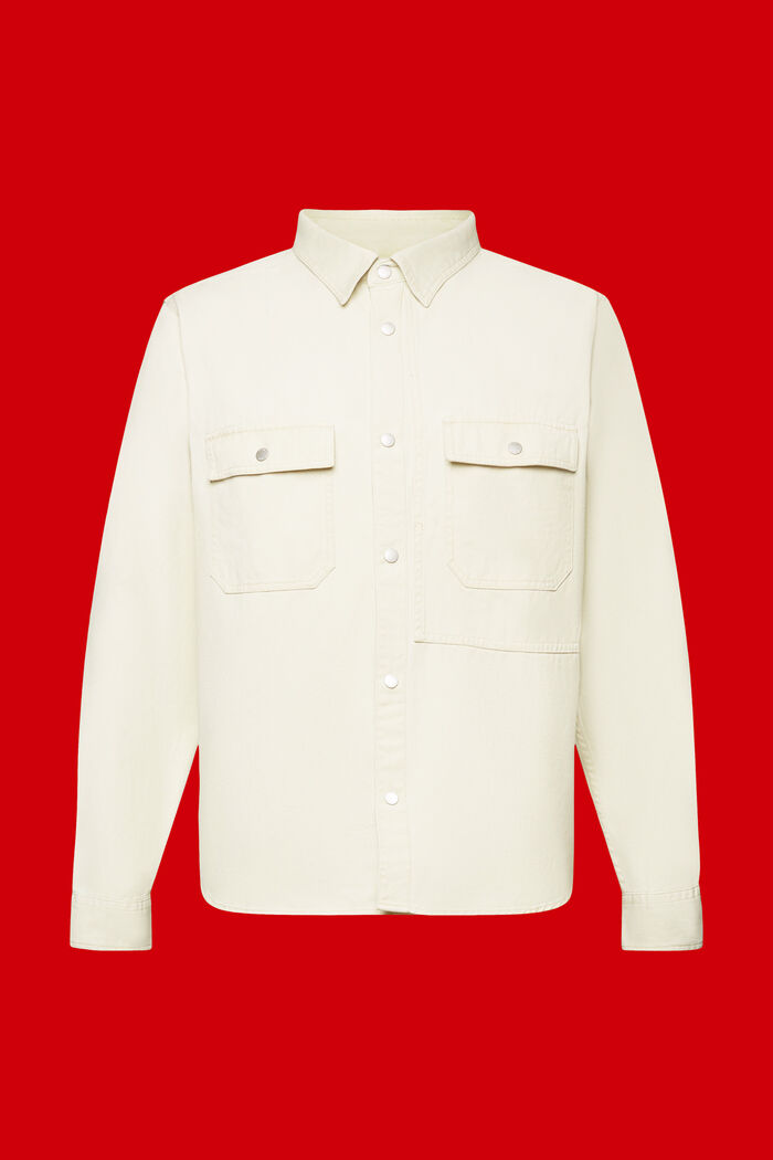 Twill overshirt, 100% cotton, BEIGE, detail image number 7