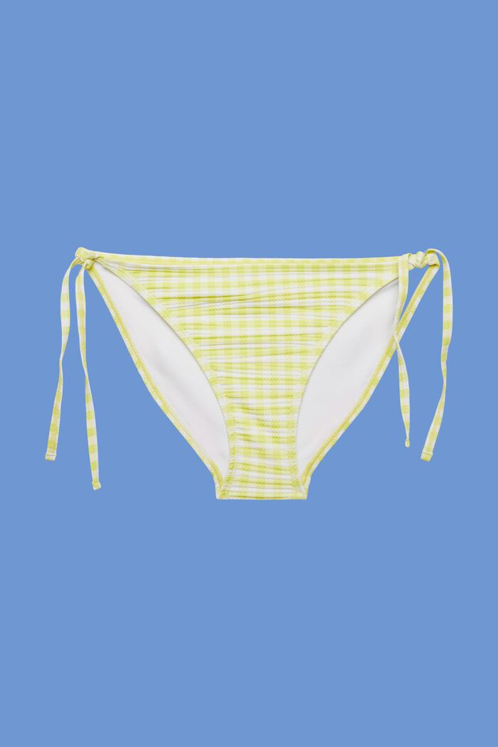 Recycled: textured side tie bikini bottoms, LIME YELLOW, detail image number 4