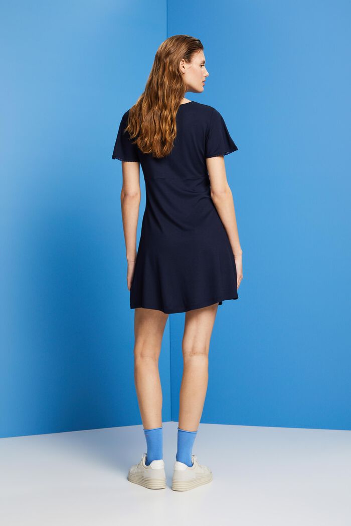 Jersey dress with bell sleeves, NAVY, detail image number 3