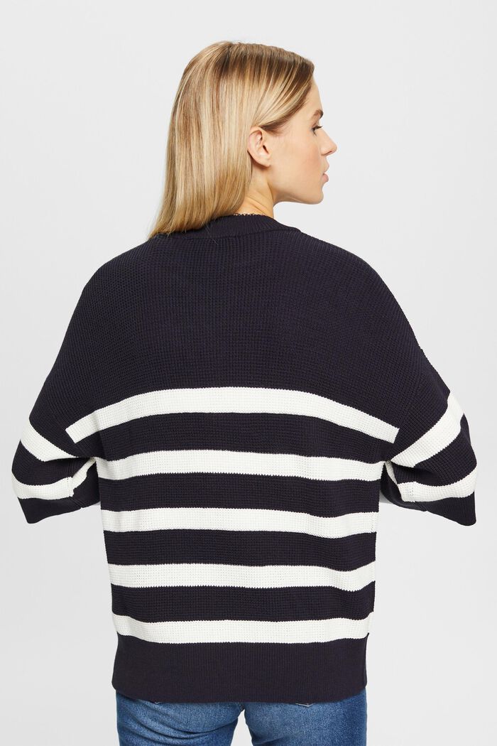 Striped knit jumper with cropped sleeves, NAVY, detail image number 3