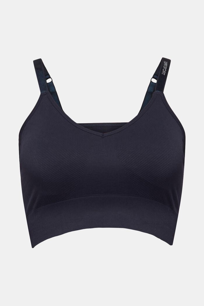 Made of recycled material: seamless sports bra with edry, NAVY, detail image number 0