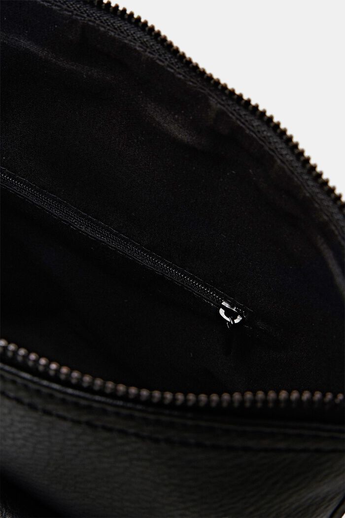 Faux leather shoulder bag, BLACK, detail image number 3