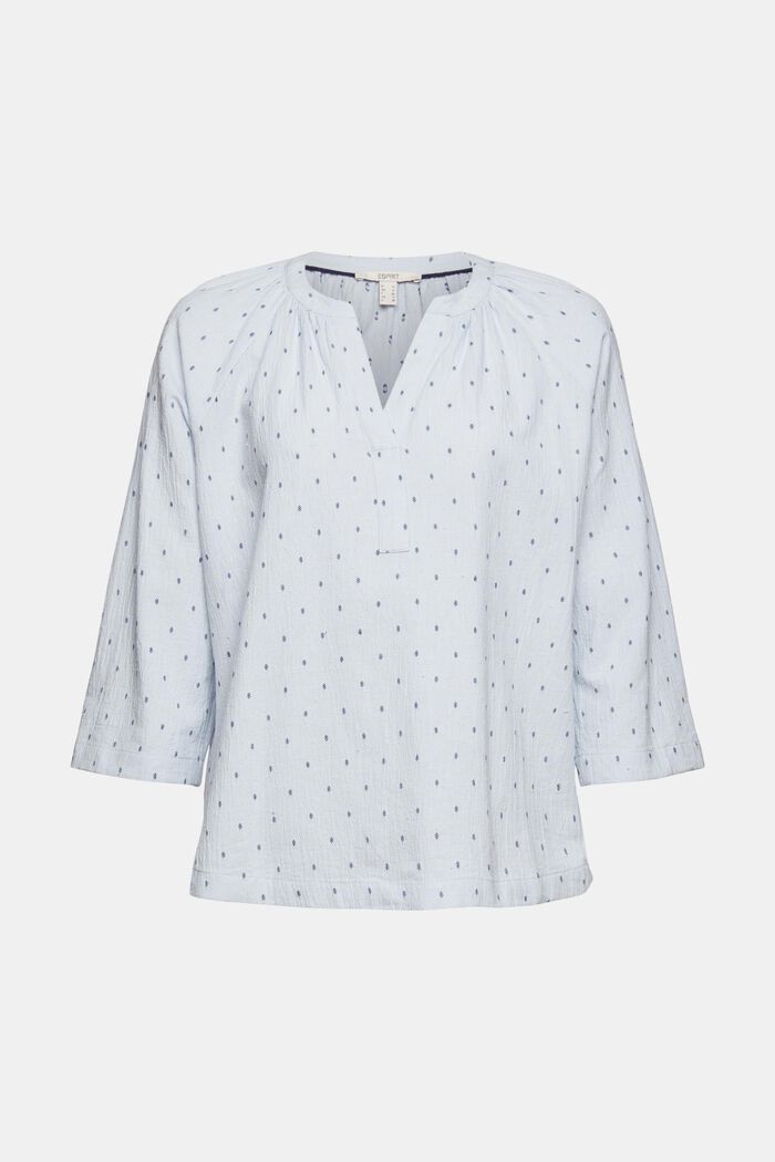 Patterned blouse with a cup-shaped neckline, LIGHT BLUE, detail image number 6