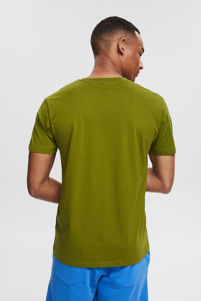Jersey T-shirt with a small printed motif, LEAF GREEN, detail image number 3
