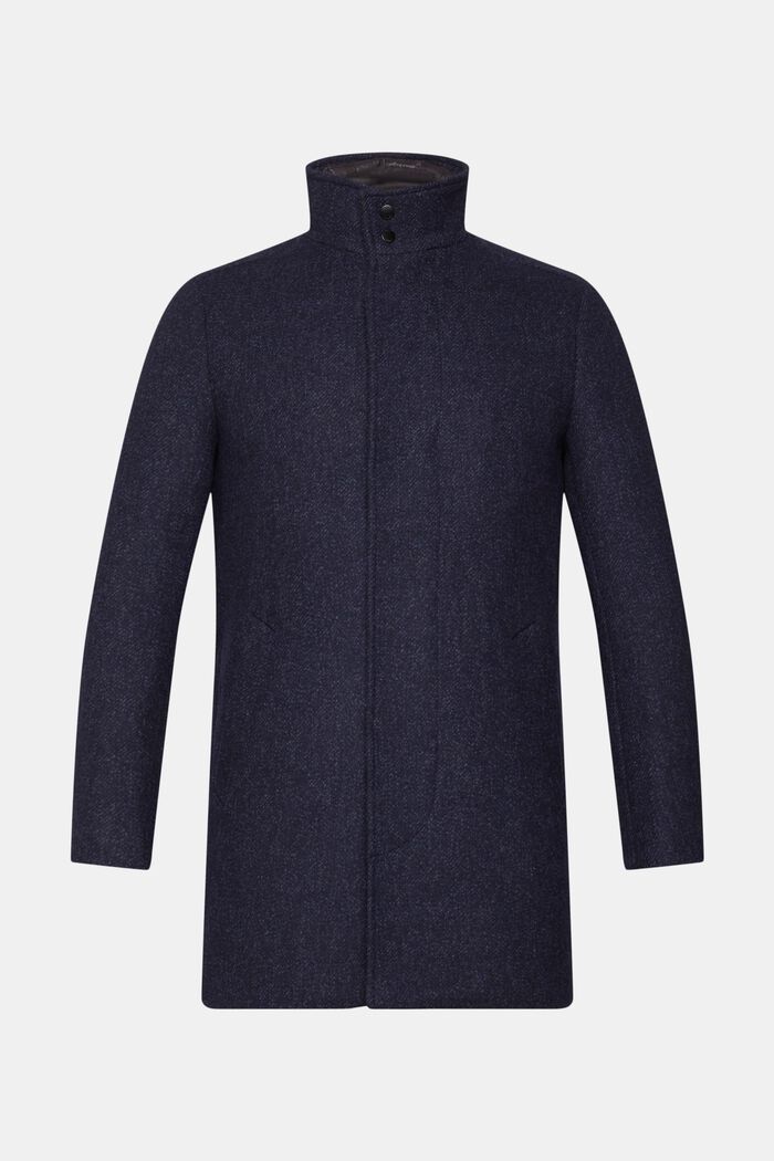 Padded wool blend coat with detachable lining, DARK BLUE, detail image number 6