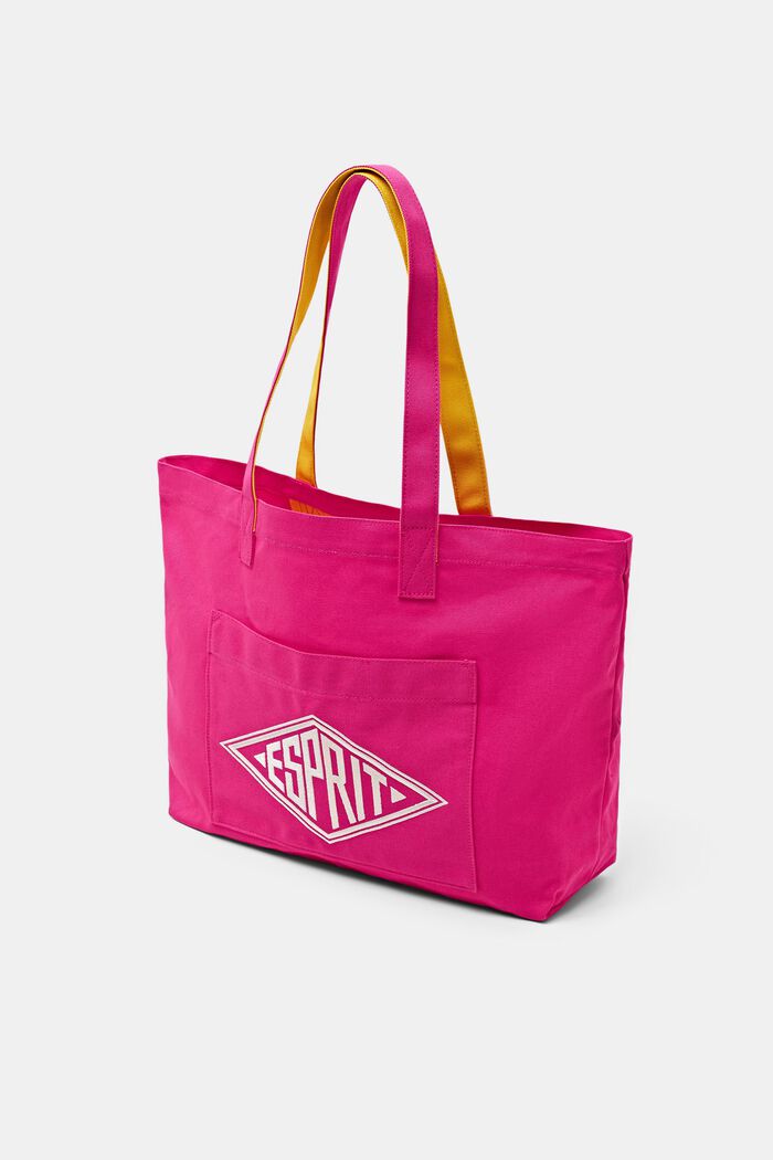 Logo Canvas Tote bag, PINK FUCHSIA, detail image number 2