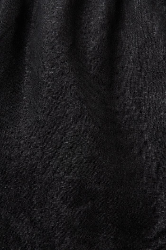 Linen-Blend Pull-On Shorts, BLACK, detail image number 6