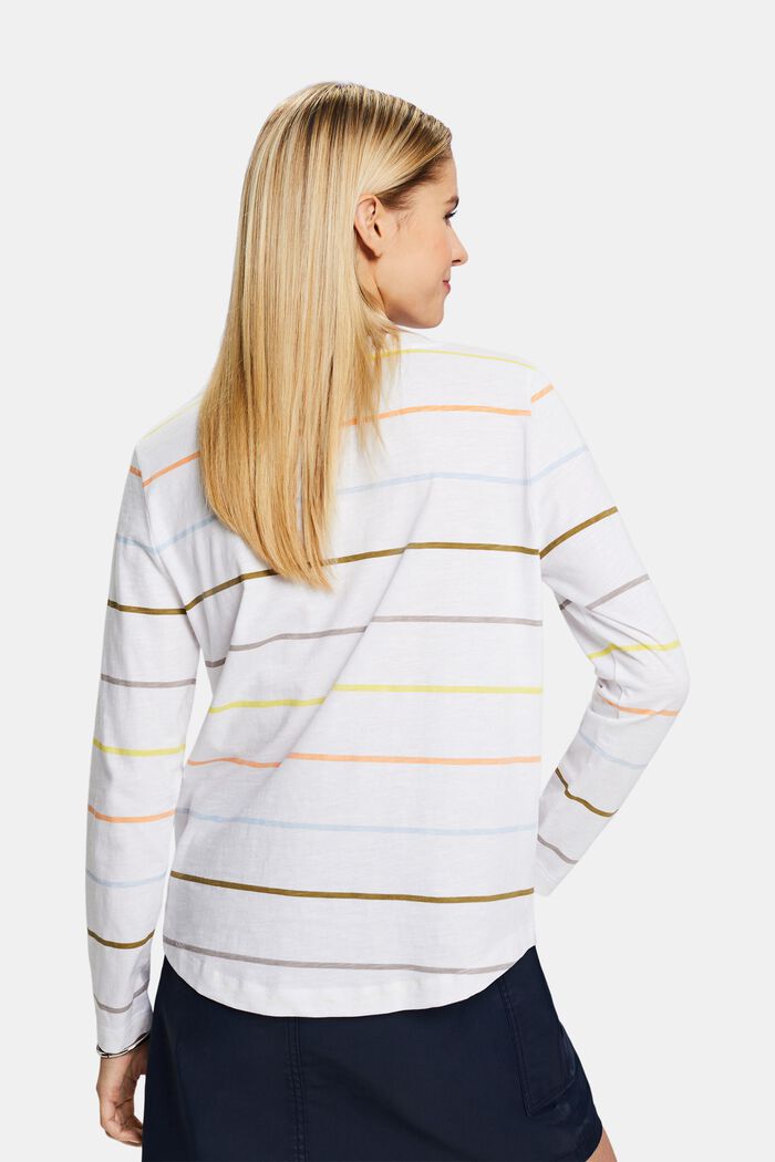 Striped Long Sleeve Top, WHITE, detail image number 2