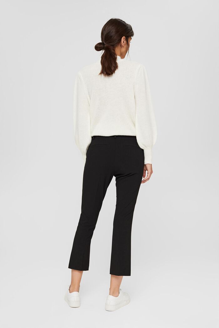 Cropped kick flare trousers, BLACK, detail image number 3