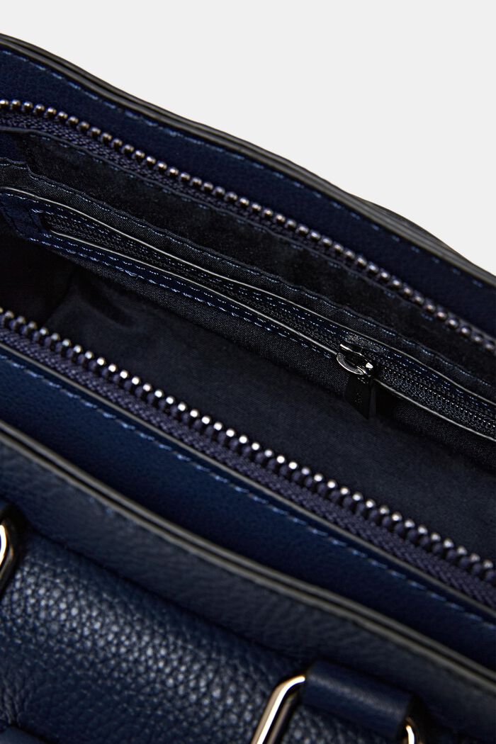 Faux leather city bag, NAVY, detail image number 3