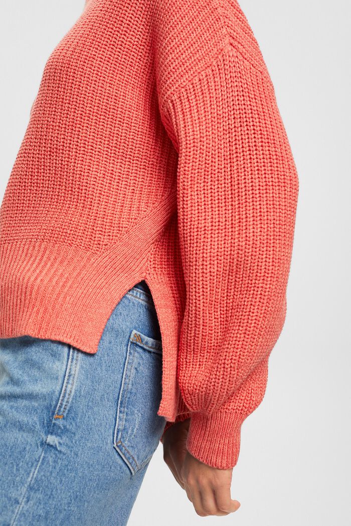 Ribbed knit jumper, CORAL, detail image number 0
