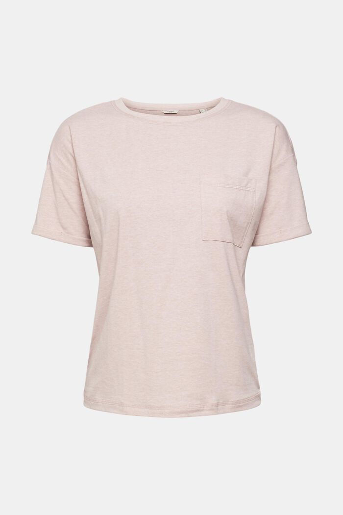 T-shirt with a breast pocket in blended cotton, OLD PINK, detail image number 6