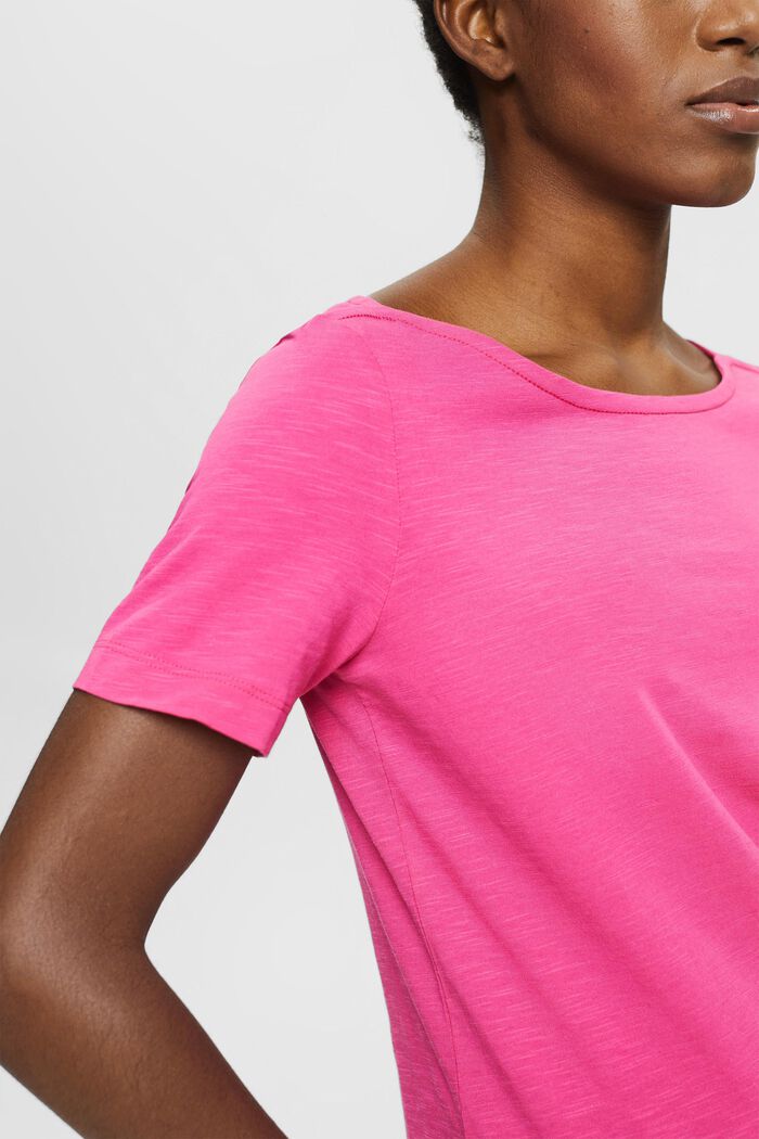T-shirt with a bateau neckline, PINK FUCHSIA, detail image number 2