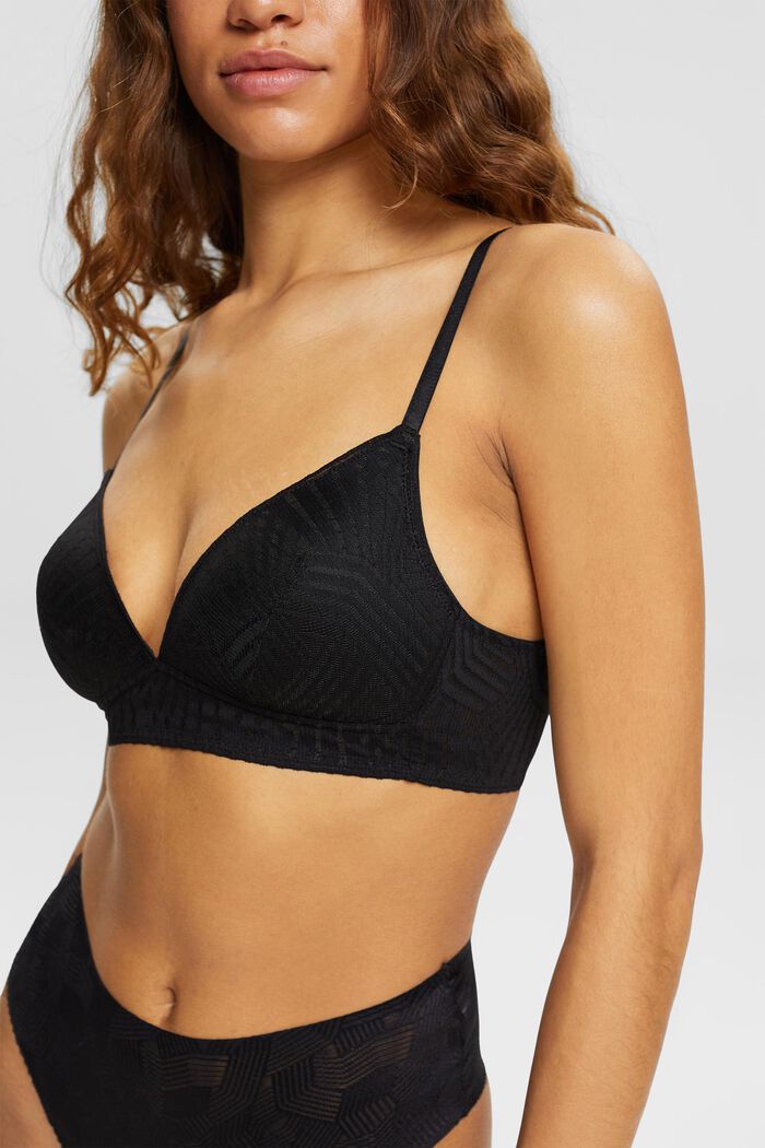ESPRIT - Padded, non-wired lacey bra at our online shop