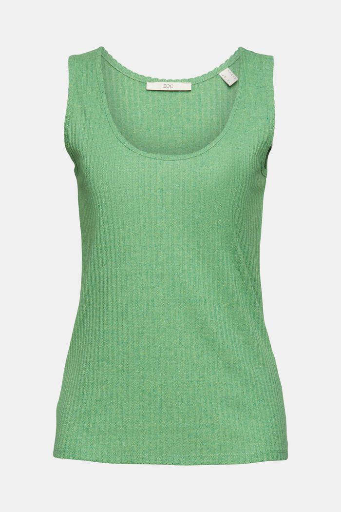 Top with pointelle pattern, GREEN, detail image number 2