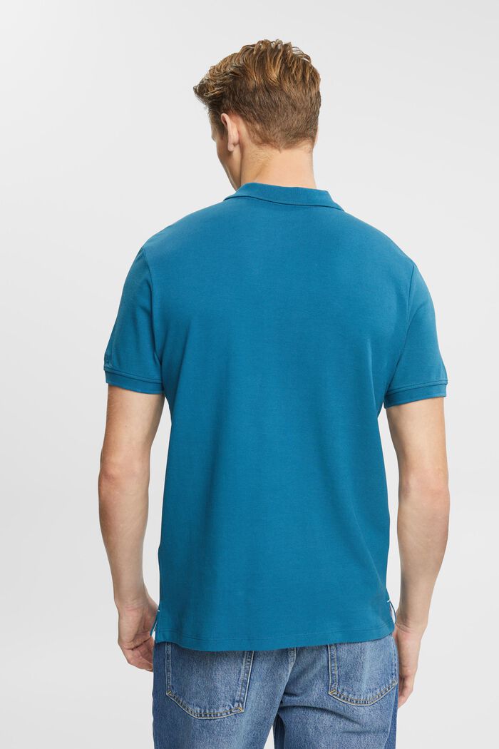 Slim fit polo shirt, PETROL BLUE, detail image number 3