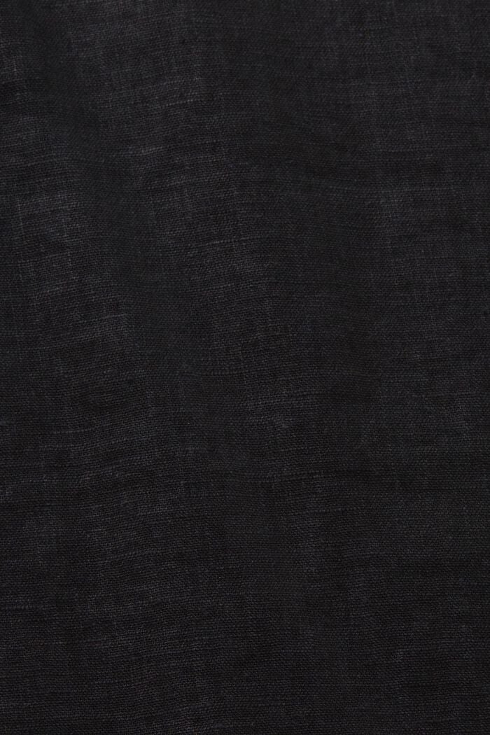 Open-Back Linen-Blend Blouse, BLACK, detail image number 5
