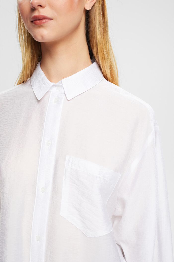 Containing TENCEL™: Satin blouse, WHITE, detail image number 0