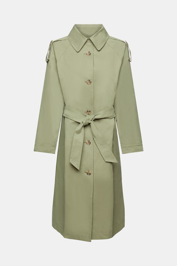Trench coat with tie belt, LIGHT KHAKI, detail image number 7