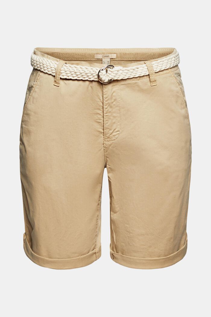 Shorts with woven belt, SAND, detail image number 2