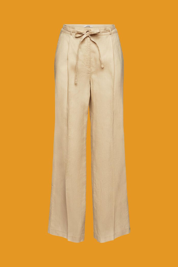 Wide Leg Linen Pants, SAND, detail image number 7