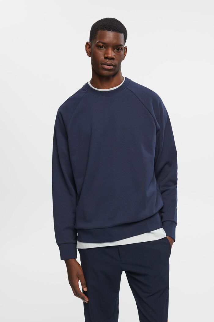 Relaxed fit cotton sweatshirt, NAVY, detail image number 0