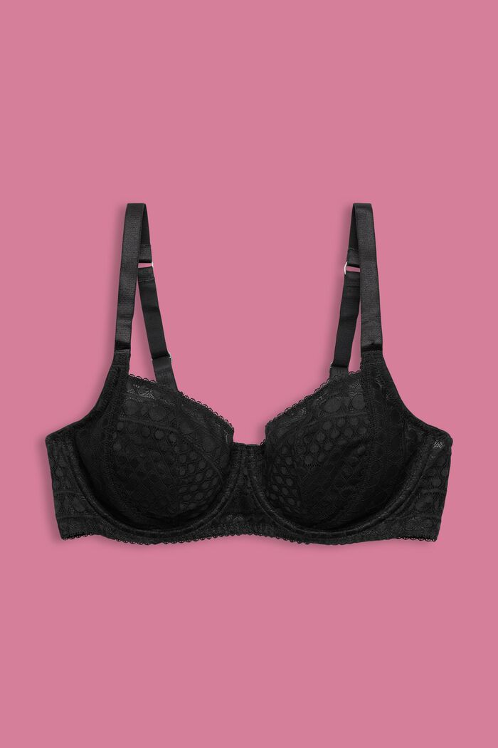 Lace Balconette Bra, ANTHRACITE, detail image number 0