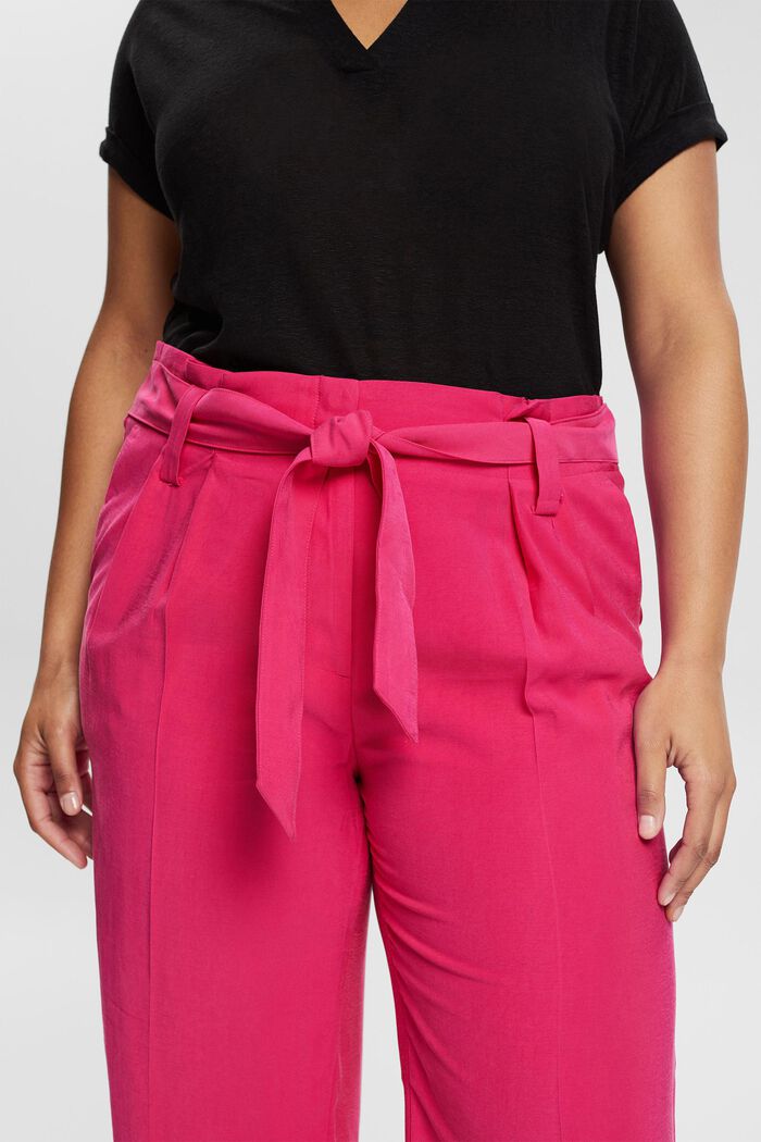 CURVY paperbag trousers, LENZING™ ECOVERO™, PINK FUCHSIA, detail image number 2