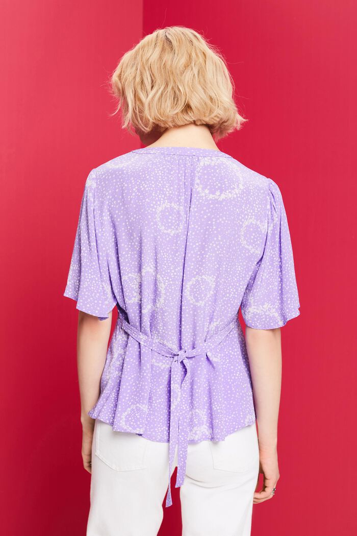 ESPRIT - Printed Gathered Tie Back Blouse at our online shop