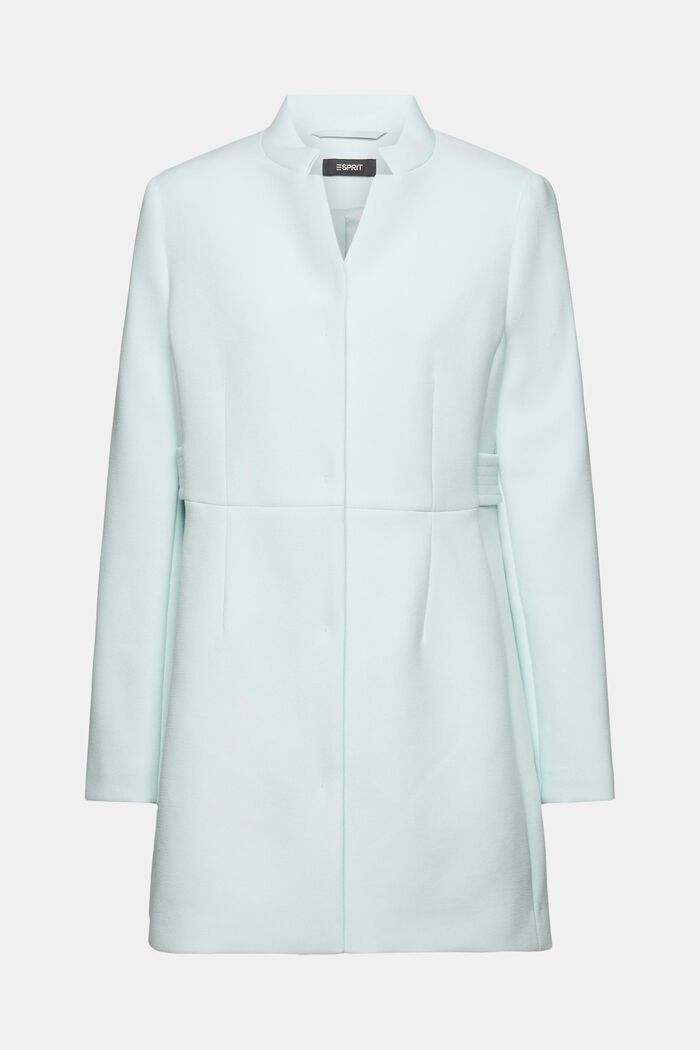Waisted coat with inverted lapel collar, LIGHT AQUA GREEN, detail image number 8