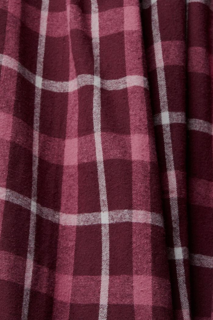 Checked pyjama bottoms in cotton flannel, BORDEAUX RED, detail image number 4