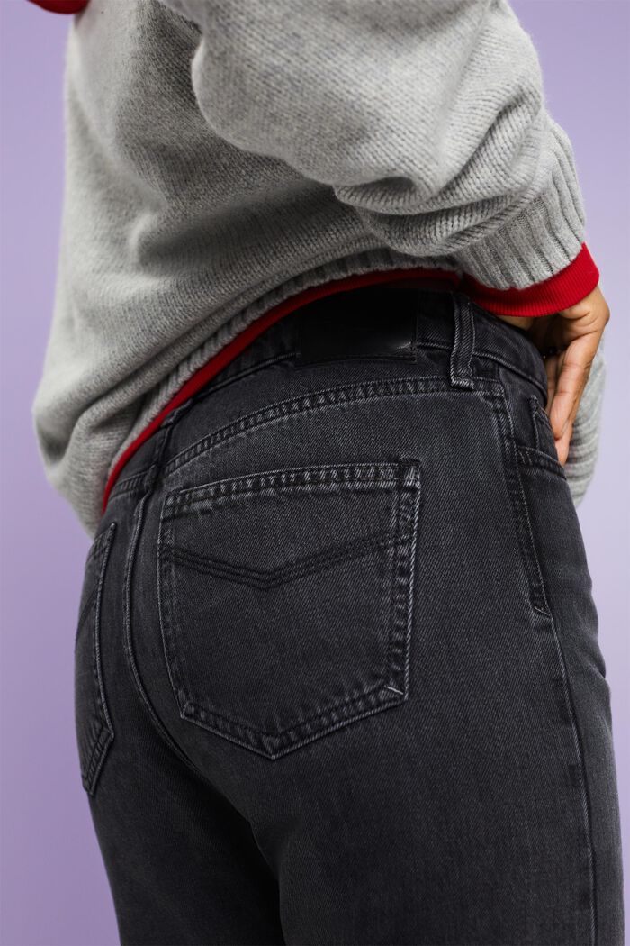 High-Rise Retro Straight Jeans, GREY DARK WASHED, detail image number 1