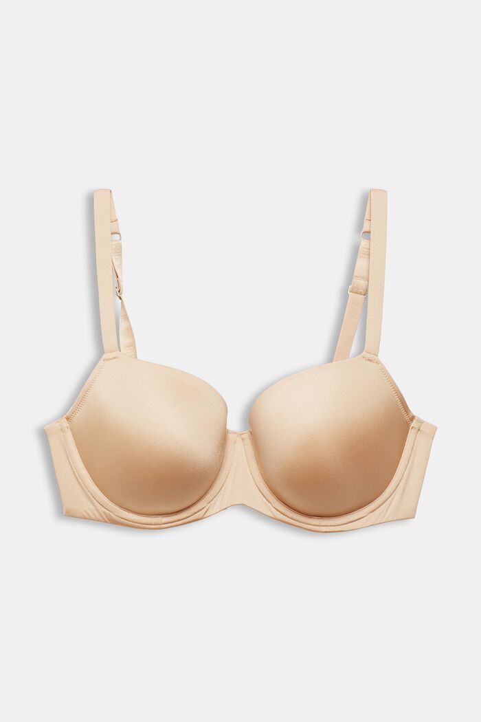 Padded underwire bra for larger cup sizes made of recycled material, DUSTY NUDE, detail image number 4