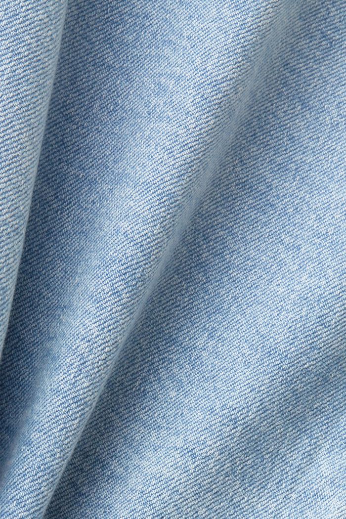 Cropped denim jacket with frayed trim, BLUE LIGHT WASHED, detail image number 5