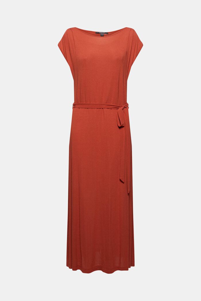 Jersey maxi dress made of LENZING™ ECOVERO™, TERRACOTTA, detail image number 5