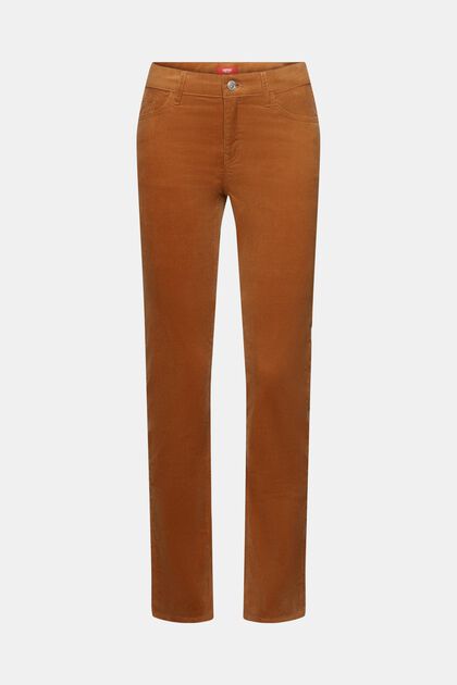 Mid-Rise Slim Corduroy Trousers