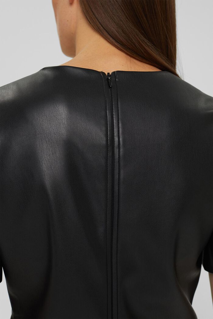 Faux leather sheath dress, BLACK, detail image number 2