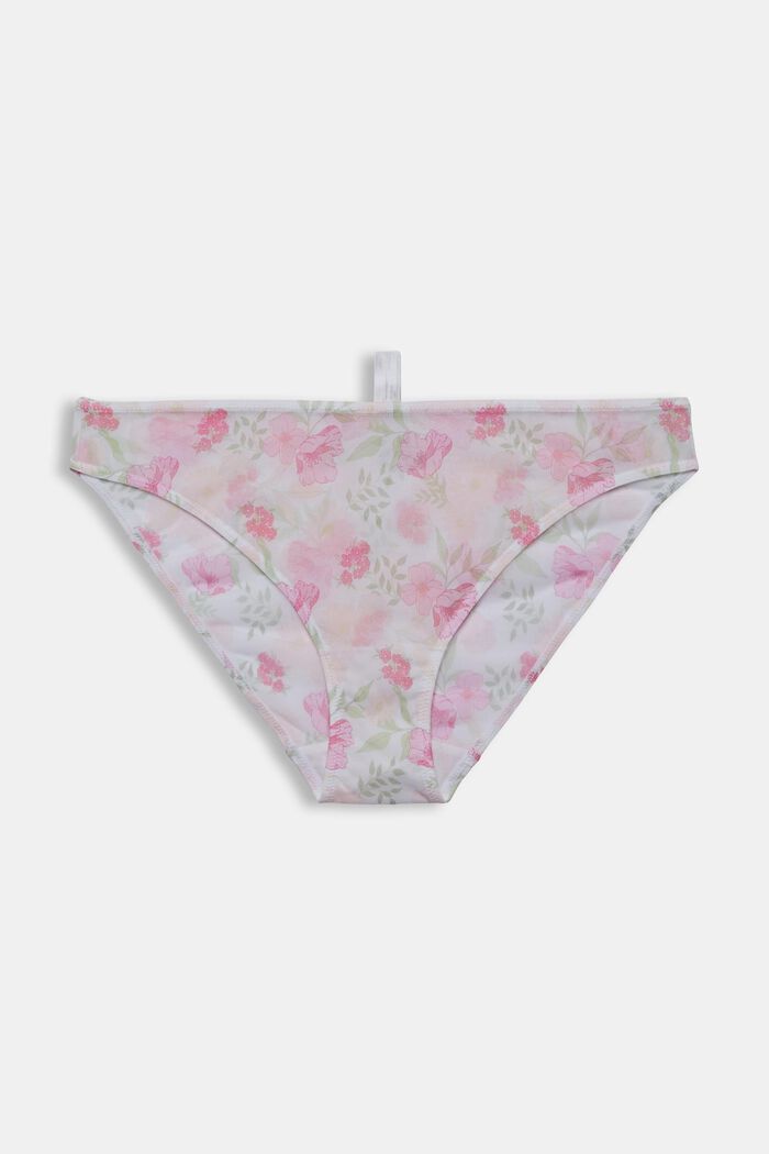 Made of recycled material: mesh briefs with a floral pattern