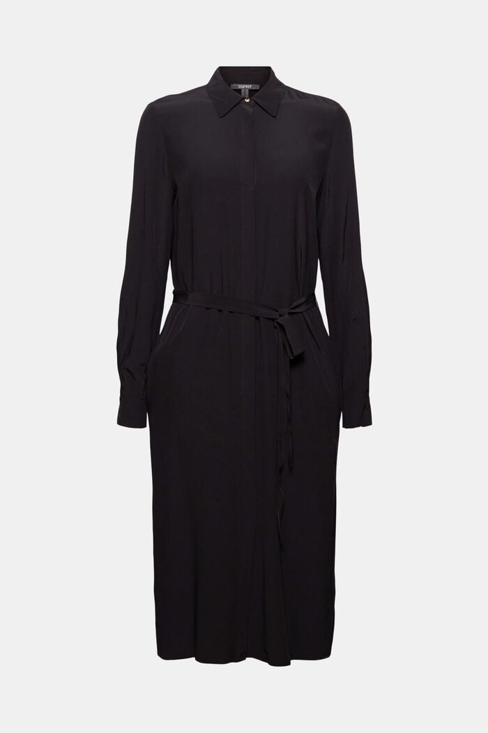 Shirt dress with LENZING™ ECOVERO™, BLACK, detail image number 0