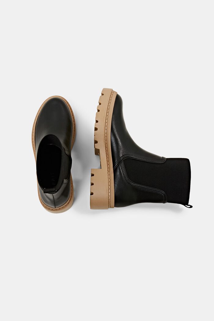 Vegan: faux leather chelsea boots, BLACK, detail image number 4