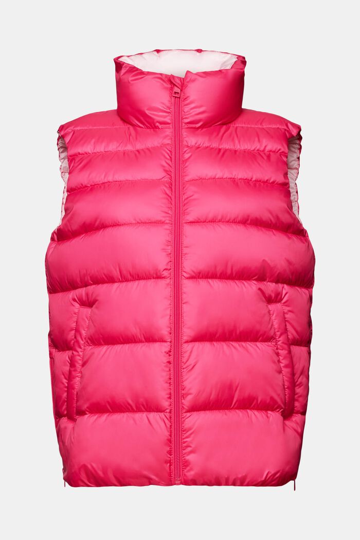 Padded Water-Repellent Vest, PINK FUCHSIA, detail image number 5