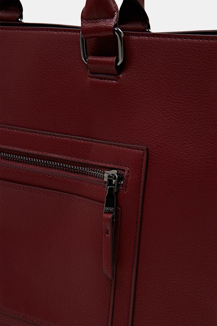 Faux leather tote bag, GARNET RED, detail image number 1