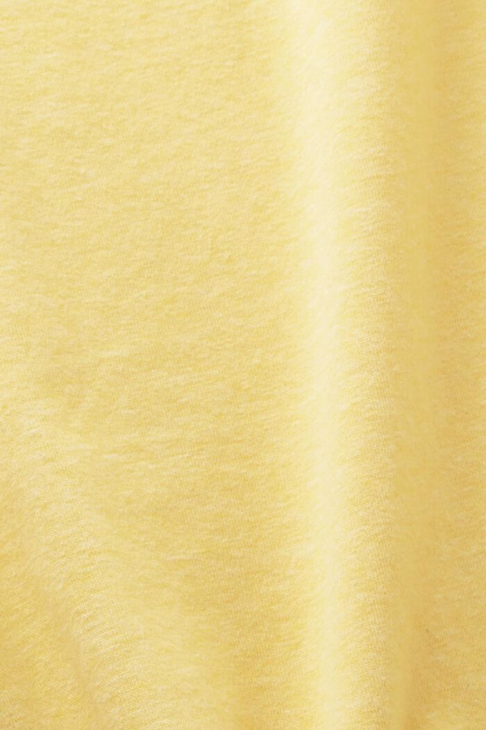 Cotton Longsleeve Top, YELLOW, detail image number 4